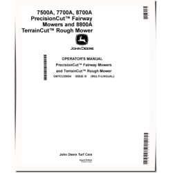 7500A, 7700A, 8700A Fairway Mowers and 8800A Rough Mowers (SN:010001-030000), Export, Operators Manual (OMTCU35054)