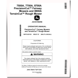 7500A, 7700A, 8700A Fairway Mowers and 8800A Rough Mowers (SN:010001-030000), N.America, Operators Manual (OMTCU35120)