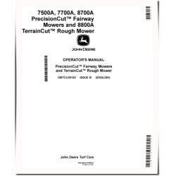 7500A, 7700A, 8700A Fairway Mowers and 8800A Rough Mowers (SN:010001-040000), Europe, Operators Manual (OMTCU35125)