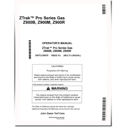 ZTrak Z915B, Z920M/R, Z925M, Z930M/R, Z950M/R, Z960R, Z970R Zero-Turn Mowers (North America) Operators Manual (OMTCU36879E)