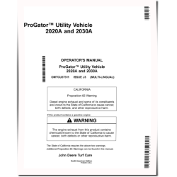 ProGator 2020A and 2030A Utility Vehicles (SN: 075001 - 080000) (North America) Operators Manual (OMTCU37311)