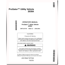 ProGator 2030A Utility Vehicles (SN: 075001 - 080000) (Export Edition) Operators Manual (OMTCU37316)