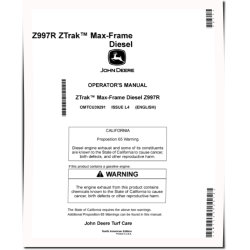 ZTrak Z997R (SN: 010001-020000) Max-Frame Mowers (North America) Operators Manual (OMTCU39291E)