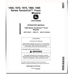 1550, 1570, 1575, 1580 and 1585 TerrainCut Front Mowers (SN:010001-020000) (N.America) Operators Manual (OMTCU39307)