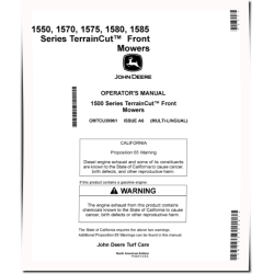 1550, 1570, 1575, 1580 and 1585 TerrainCut Front Mowers (SN:020001-040000) (N.America) Operators Manual (OMTCU39961)