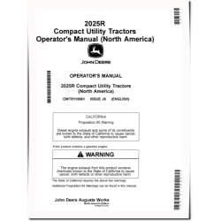 2025R Compact Utility Tractors (SN: from HH100001, MY2017-, North America) Operators Manual (OMTR110061)