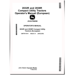 2032R, 2038R OOS (SN:KL200001-), Cab (SN:KL500001-) Compact Utility Tractors (Europe) Operators Manual (OMTR111911)