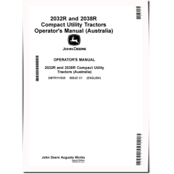 2032R, 2038R OOS (SN:KL300001-), Cab (SN:KL600001-) Compact Utility Tractors (Australia) Operators Manual (OMTR111935)