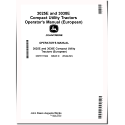 3025E and 3038E Compact Utility Tractors (SN: from KL200001, MY2020-2022, Europe) Operators Manual (OMTR111942)