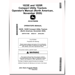 1023E and 1025R Compact Utility Tractors (MY2021-2022, North America) Operators Manual (OMTR117450)