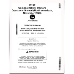 2025R Compact Utility Tractors (from Nov.2020, MY2021-2023, North America) Operators Manual (OMTR117482)