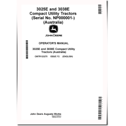 3025E and 3038E Compact Utility Tractors (SN: from NP000001, MY2023-2024, Australia) Operators Manual (OMTR123275)