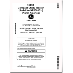2025R Compact Utility Tractors (SN: from NP000001, MY2023-2024, North America) Operators Manual (OMTR135773)