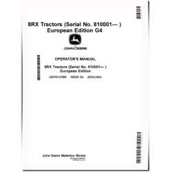 8RX 310, 8RX 340, 8RX 370 and 8RX 410 Tracked Tractors (SN: 810001 - 812000, Europe) Operators Manual (OMTR137885)