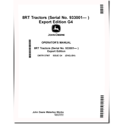 8RT 310, 8RT 340, 8RT 370 and 8RT 410 Tracked Tractors (SN: 933001 - 935000, Export) Operators Manual (OMTR137907)