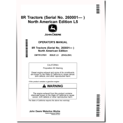8R 230, 8R 250, 8R 280, 8R 310, 8R 340, 8R 370, 8R 410 Tractors (SN:260001-275000, N.America) Operators Manual (OMTR137951)
