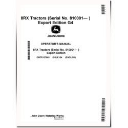 8RX 310, 8RX 340, 8RX 370 and 8RX 410 Tracked Tractors (SN: 810001 - 812000, Export) Operators Manual (OMTR137965)