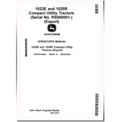 1023E and 1025R (from MY2025) Compact Utility Tractors (SN: from RS000001, Export) Operators Manual (OMTR139954)