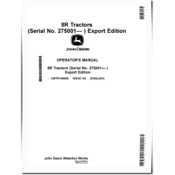 8R 230, 8R 250, 8R 280, 8R 310, 8R 340, 8R 370, 8R 410 Tractors (SN:275001-285000, Export) Operators Manual (OMTR140665)