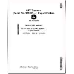 8RT 310, 8RT 340, 8RT 370 and 8RT 410 Tracked Tractors (SN: 935001 - 936000, Export) Operators Manual (OMTR140845)