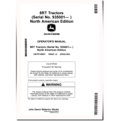 8RT 310, 8RT 340, 8RT 370 and 8RT 410 Tracked Tractors (SN: 935001 - 936000, N.America) Operators Manual (OMTR140851)