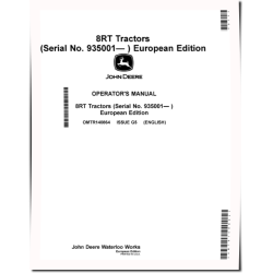 8RT 310, 8RT 340, 8RT 370 and 8RT 410 Tracked Tractors (SN: 935001 - 936000, Europe) Operators Manual (OMTR140864)