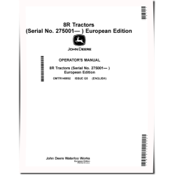 8R 230, 8R 250, 8R 280, 8R 310, 8R 340, 8R 370, 8R 410 Tractors (SN:275001-285000, Europe) Operators Manual (OMTR140892)
