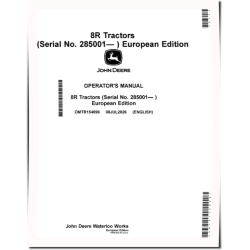 8R 250, 8R 280, 8R 310, 8R 340, 8R 370, 8R 410 Tractors (SN: from 285001) (Europe) Operators Manual (OMTR154096)