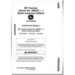 8R 250, 8R 280, 8R 310, 8R 340, 8R 370 and 8R 410 Tractors (SN: from 280001, N.America) Operators Manual (OMTR154098)