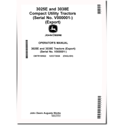 3025E and 3038E Compact Utility Tractors (SN: from V000001, from MY2027, Export) Operators Manual (OMTR158922)