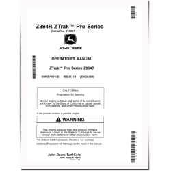 ZTrak Pro Z994R (SN: 010001-020000) Zero-Turn Diesel Mowers (North America) Operators Manual (OMUC10113E)