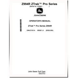 ZTrak Pro Z994R (SN: 010001-030000) Zero-Turn Diesel Mowers (Export Edition) Operators Manual (OMUC10114)