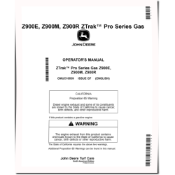 ZTrak Z915E, Z920M/R, Z925M, Z930M/R, Z945M, Z950M/R, Z955M, Z960M, Z970R Mowers (North America) Operators Manual (OMUC10539E)