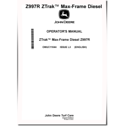 ZTrak Z997R (SN: 030001-040000) Max-Frame Mowers (Export Edition) Operators Manual (OMUC11044)