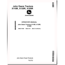 X115R, X135R and X155R (SN: 800001-) Lawn Tractors (Export Edition) Operators Manual (OMUC11809)