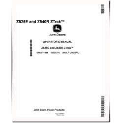 ZTrak Z525E and Z540R (SN: 010001-050000) Zero-Turn Mowers (Export Edition) Operators Manual (OMUC11824)
