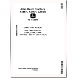 X116R, X146R and X166R (SN: 010001-100000) Lawn Tractors (Export Edition) Operators Manual (OMUC12252)