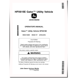 HPX615E Gator Utility Vehicles (SN: 010001 - 020000) (North America) Operators Manual (OMUC12665)