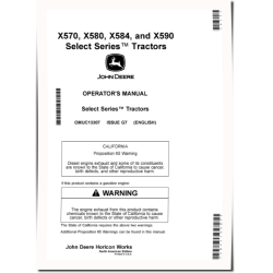 Select Series X570, X580, X584, X590 (SN: 130001-140000) Lawn Tractors (North America) Operators Manual (OMUC13307)