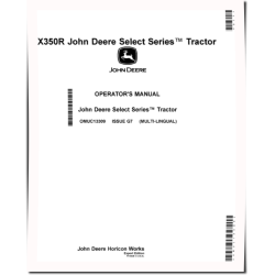 Select Series X350R (SN: 050001-070000) Lawn Tractors (Export Edition) Operators Manual (OMUC13309)