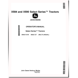 Select Series X584 and X590 (SN: 130001-140000) Lawn Tractors (Export Edition) Operators Manual (OMUC13310)