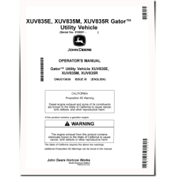 XUV835E, XUV835M and XUV835R Gator Utility Vehicles (SN:010001-030000) (North America) Operators Manual (OMUC13636)