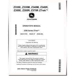ZTrak Z335E, Z335M,Z345M, Z345R,Z355E,Z355R, Z375R (SN:080001-110000) Zero-Turn Mowers (N.America) Operators Manual (OMUC13761)