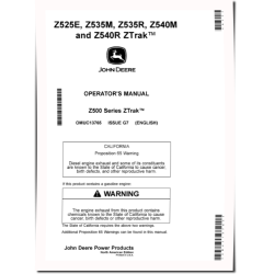 ZTrak Z525E, Z535M, Z535R, Z540M, Z540R (SN: 080001-110000) Zero-Turn Mowers (North America) Operators Manual (OMUC13765)