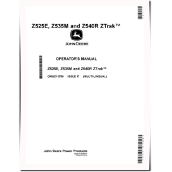 ZTrak Z525E, Z535M and Z540R (SN: 080001-110000) Zero-Turn Mowers (Export Edition) Operators Manual (OMUC13768)