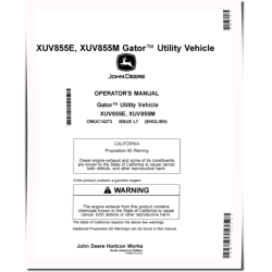 XUV855E and XUV855M Gator Utility Vehicles (SN: 010001 - 020000) (North America) Operators Manual (OMUC14273)