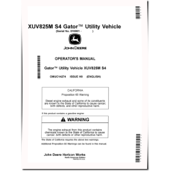 XUV825M S4 Gator Utility Vehicles (SN: 010001 - 030000) (North America) Operators Manual (OMUC14274)