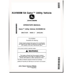 XUV855M S4 Gator Utility Vehicles (SN: 010001 - 020000) (North America) Operators Manual (OMUC14275)