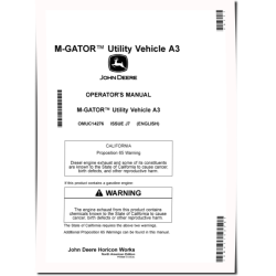 M-Gator A3 Utility Vehicles (SN: from 110001) (North America) Operators Manual (OMUC14276)