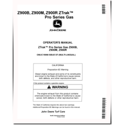 ZTrak Pro Z915B, Z920M, Z925M, Z930M/R, Z950M/R, Z960M, Z970R Zero-Turn Mowers (North America) Operators Manual (OMUC15068E)